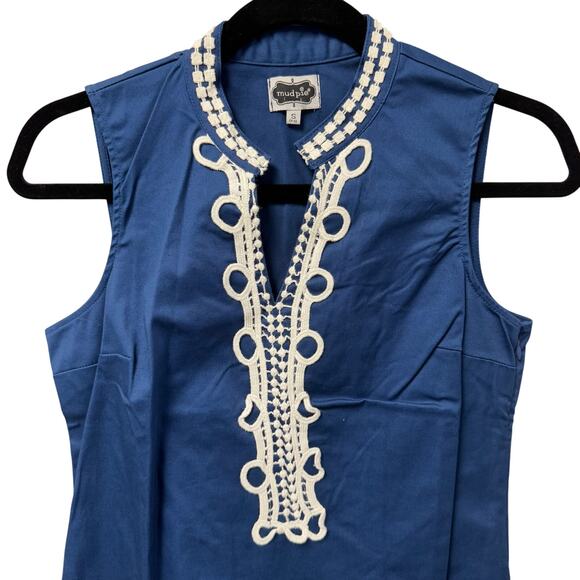 Mud Pie Navy Blue Dress with White Trim - Picture 3 of 6